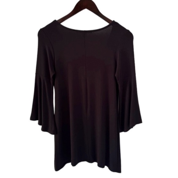 Boston Proper Black V-Neck Criss Cross Front 3/4 Sleeve Top Size XS New - Picture 4 of 5